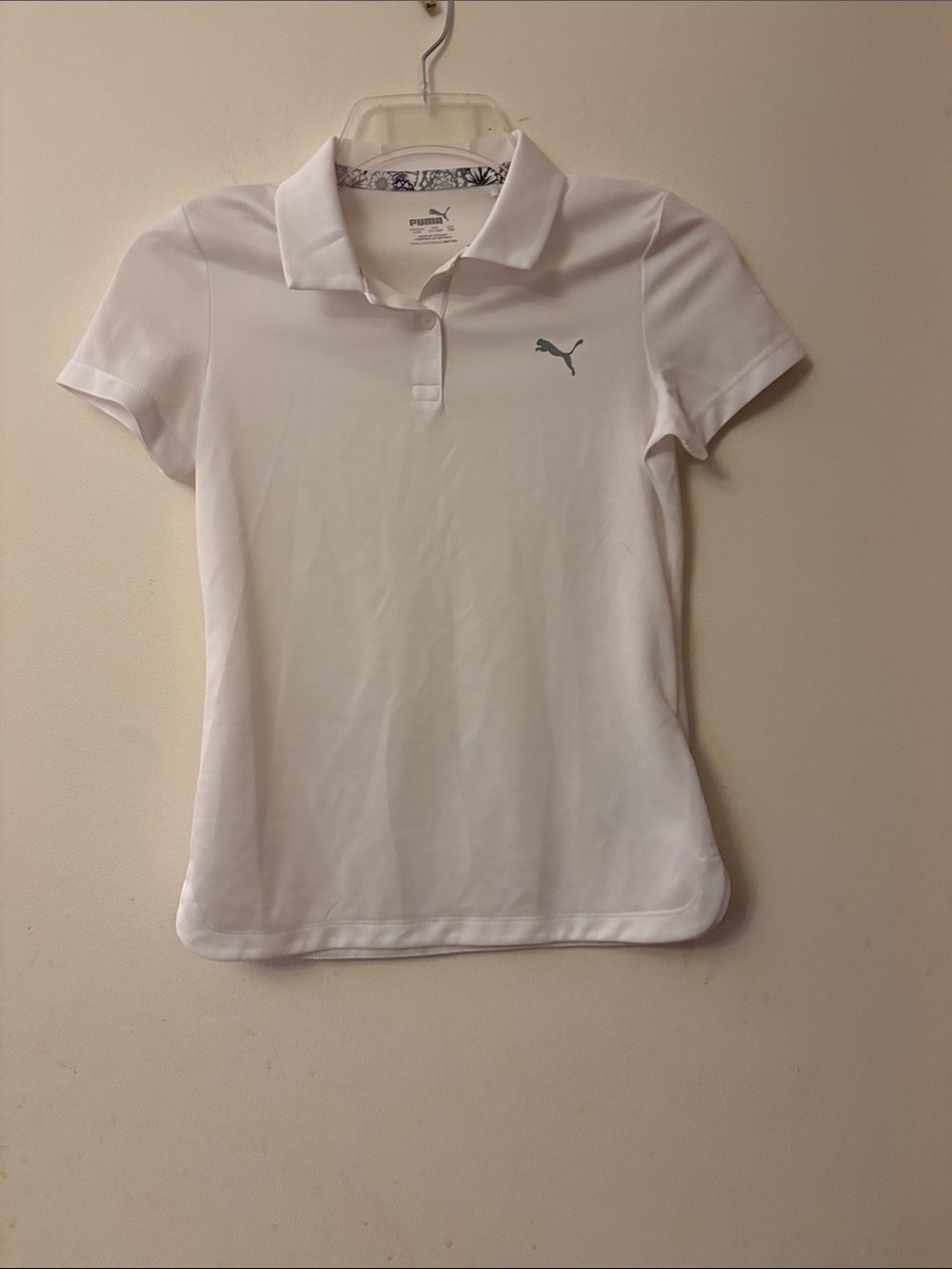 Puma White Polo with Gray Puma Logo